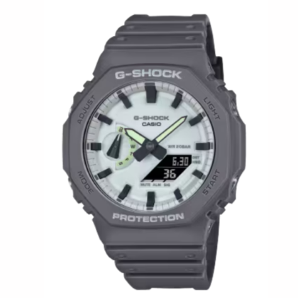 Casio G-Shock Hidden Glow Series GA-2100HD-8A  Analog-Digital Grey Resin Band Men Watch